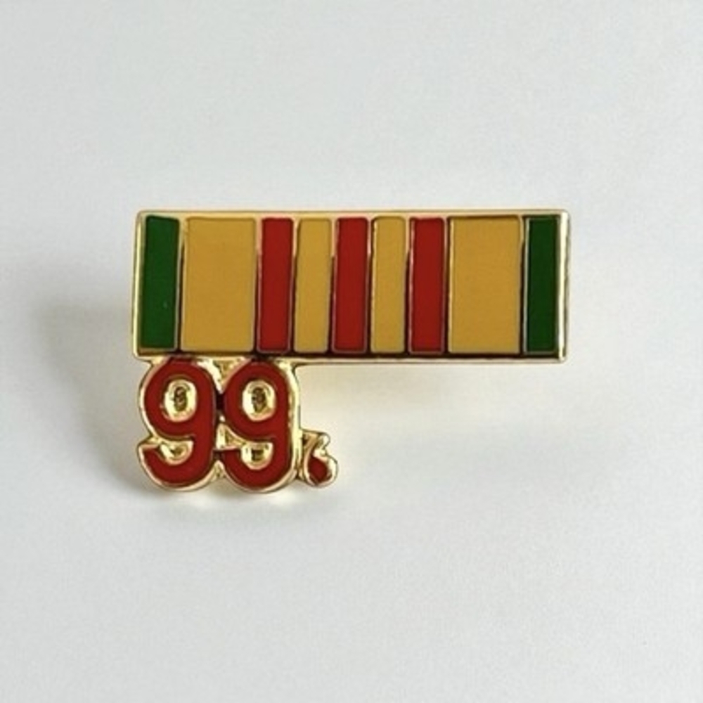 Vietnam Service Ribbon "99" Military Lapel Pin Original Vintage